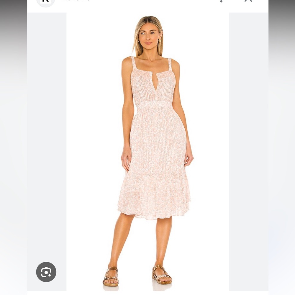 LoveShackFancy Pale Pink Floral Midi Dress - Picture 4 of 7